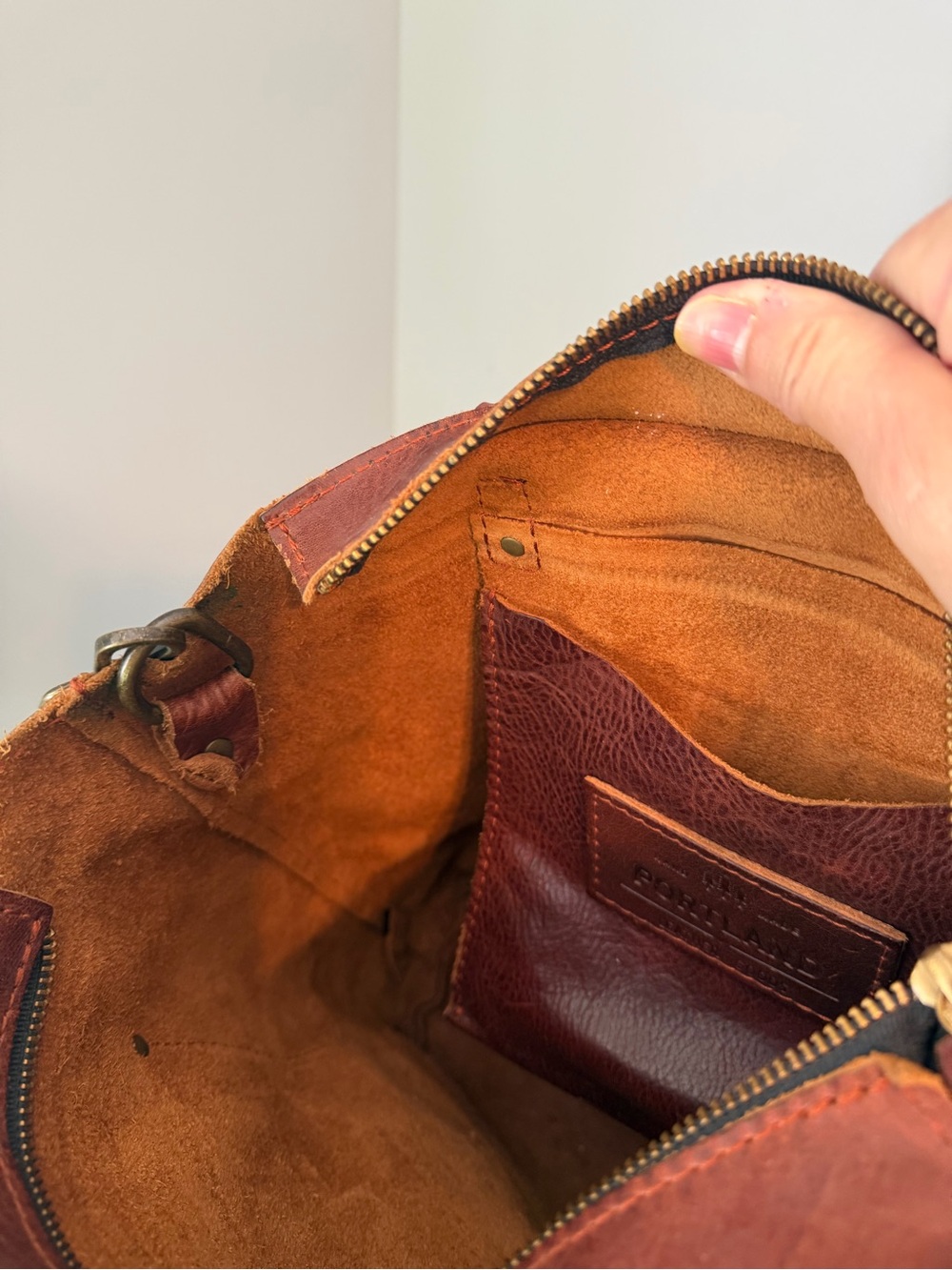 Portland Leather Goods Crossbody Tote in Nutmeg - Picture 7 of 13